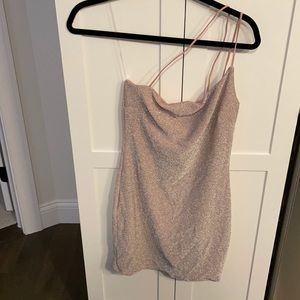 Pink, Sparkly, One Shoulder Dress